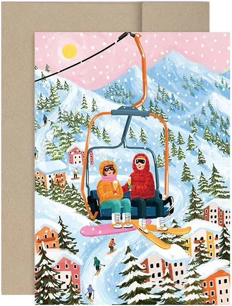 Открытка «Над снежными горами»