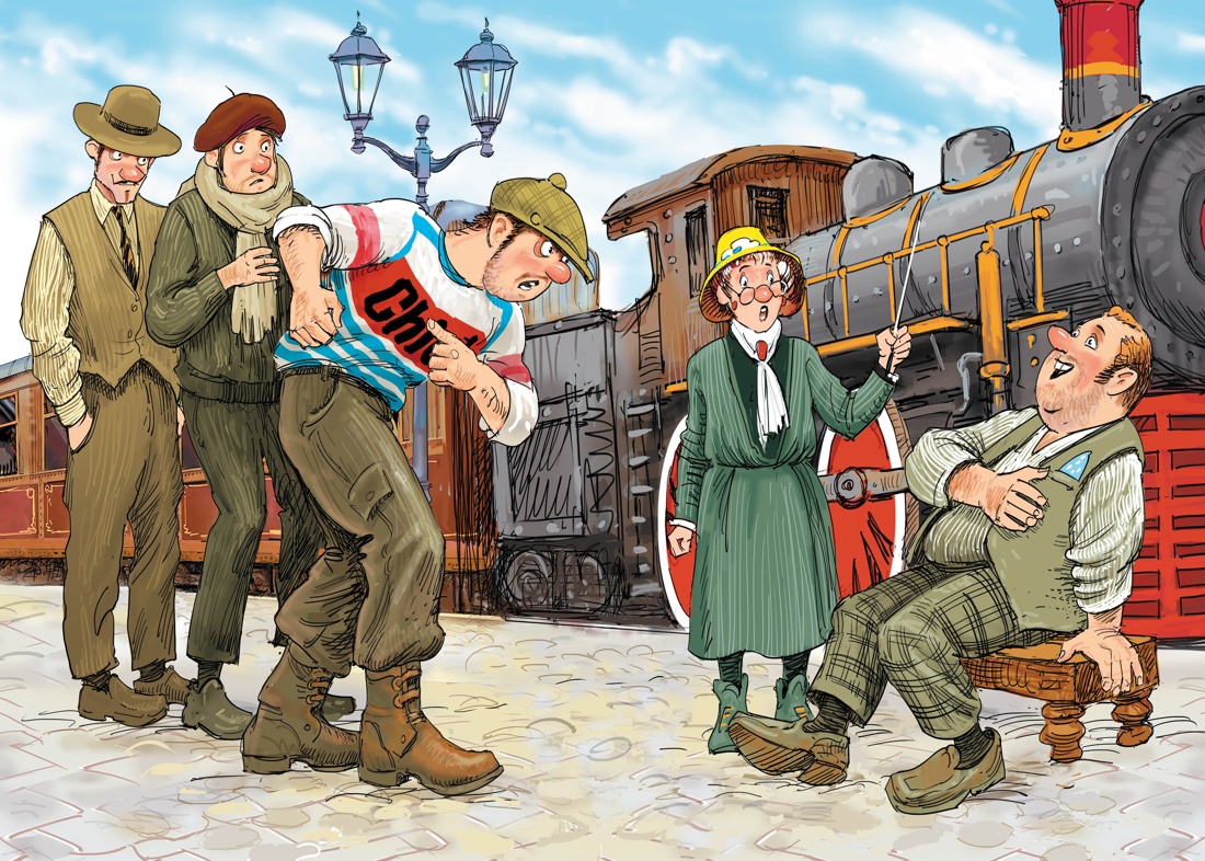 Фрёкен Сталь, разбойники и паровоз