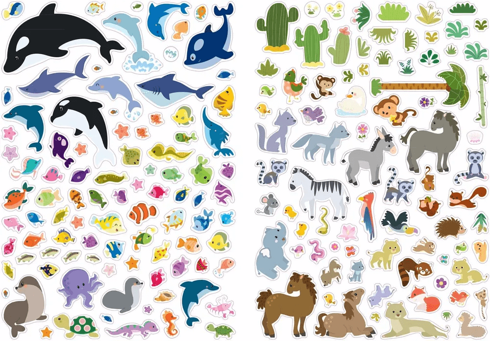 600 наклеек. Животные