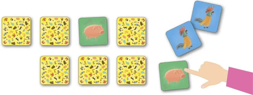 Настольные игры. Мемо Лото. Животные. 2 в 1