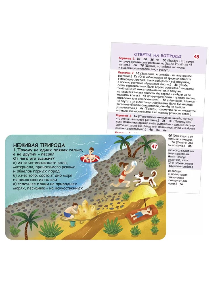 Асборн-карточки. Вопросы и ответы о живой и неживой природе