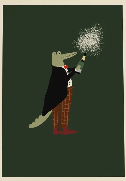 Открытка «Крокодил в смокинге»