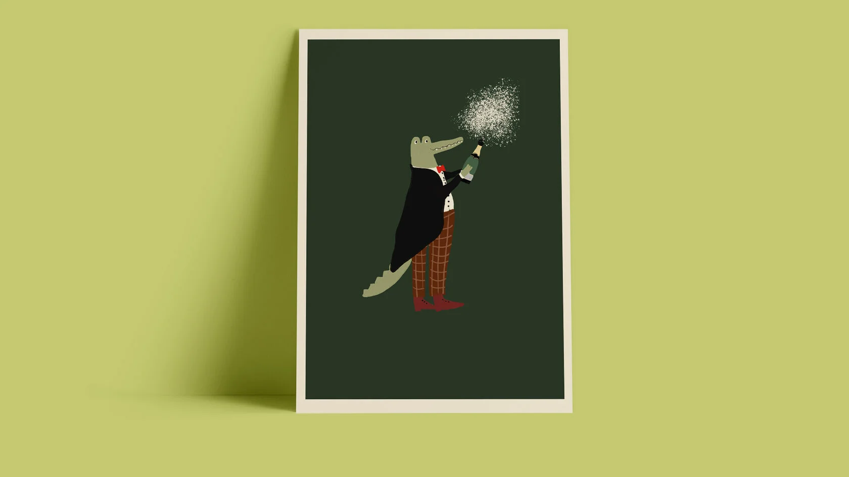 Открытка «Крокодил в смокинге»