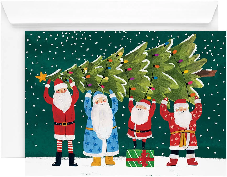 Открытка «Новогодние дедушки»